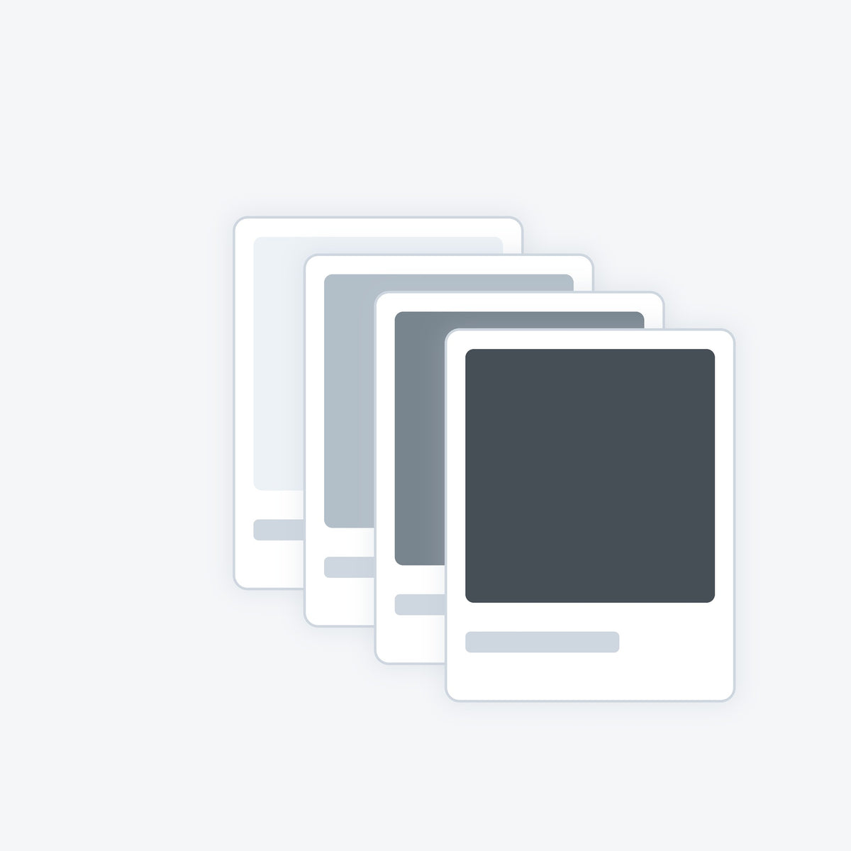 Illustration: window film sample cards in light to dark shades