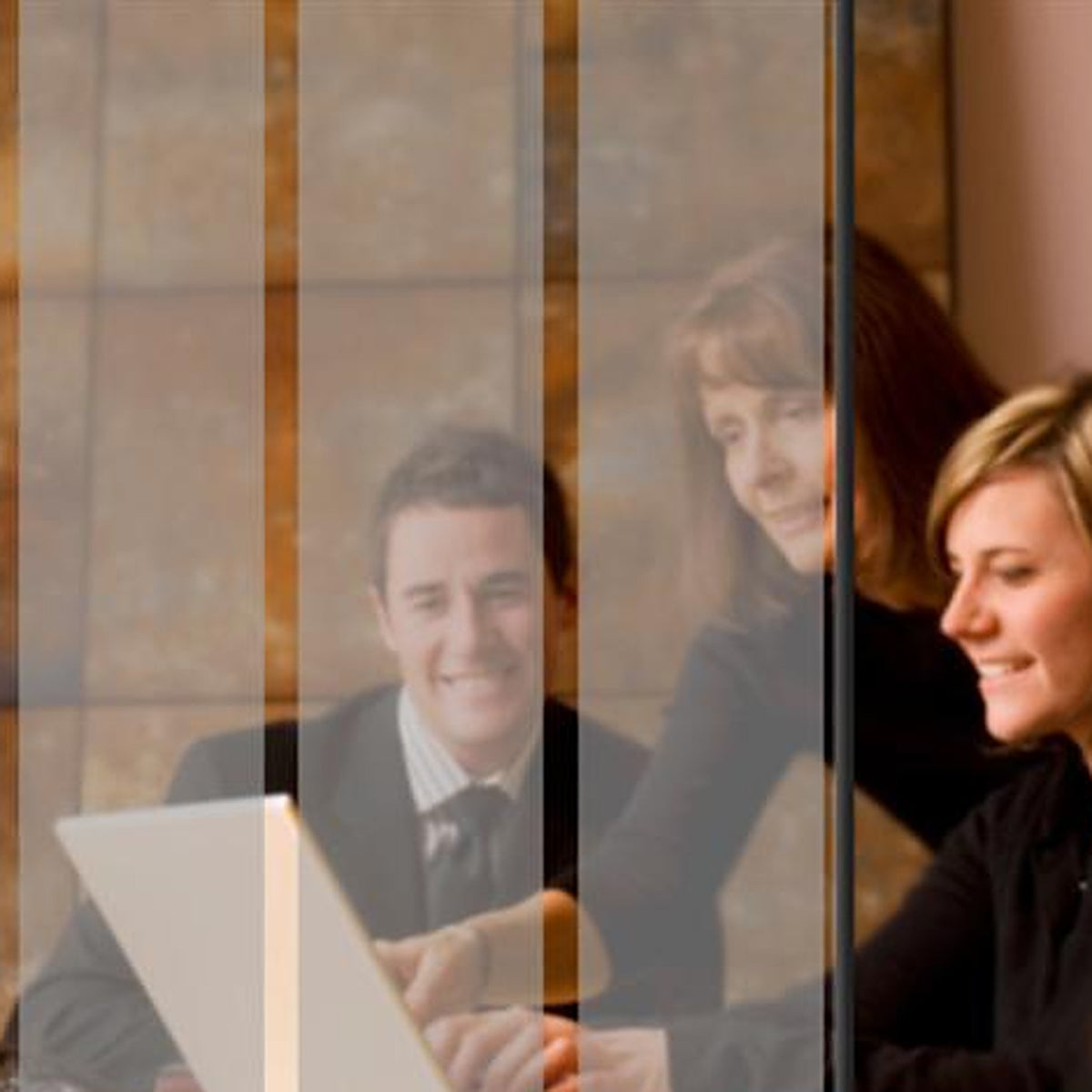 Silver Stripe 4.3 cm window film on a window, with clear glass beside it